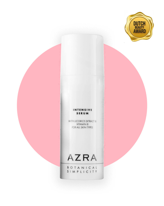 AZRA Intensive Serum – serum za lice i vrat 50 ml na ružičastoj podlozi