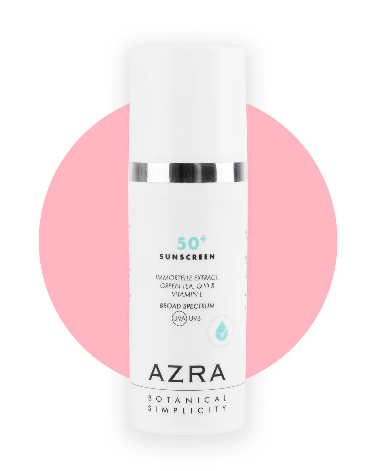 AZRA Sunscreen SPF50+ – krema za zaštitu od sunca 50 ml na ružičastoj podlozi